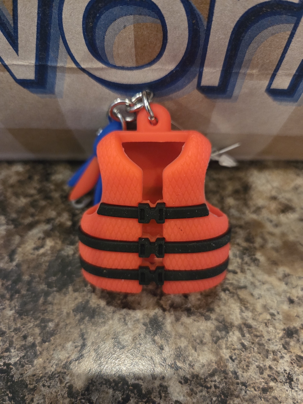Orange Life Jacket with Blue LURE Charm Pocketbac Holder - Picture 3 of 3
